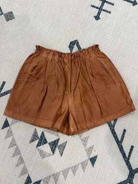 Zara Croc embossed leather shorts
